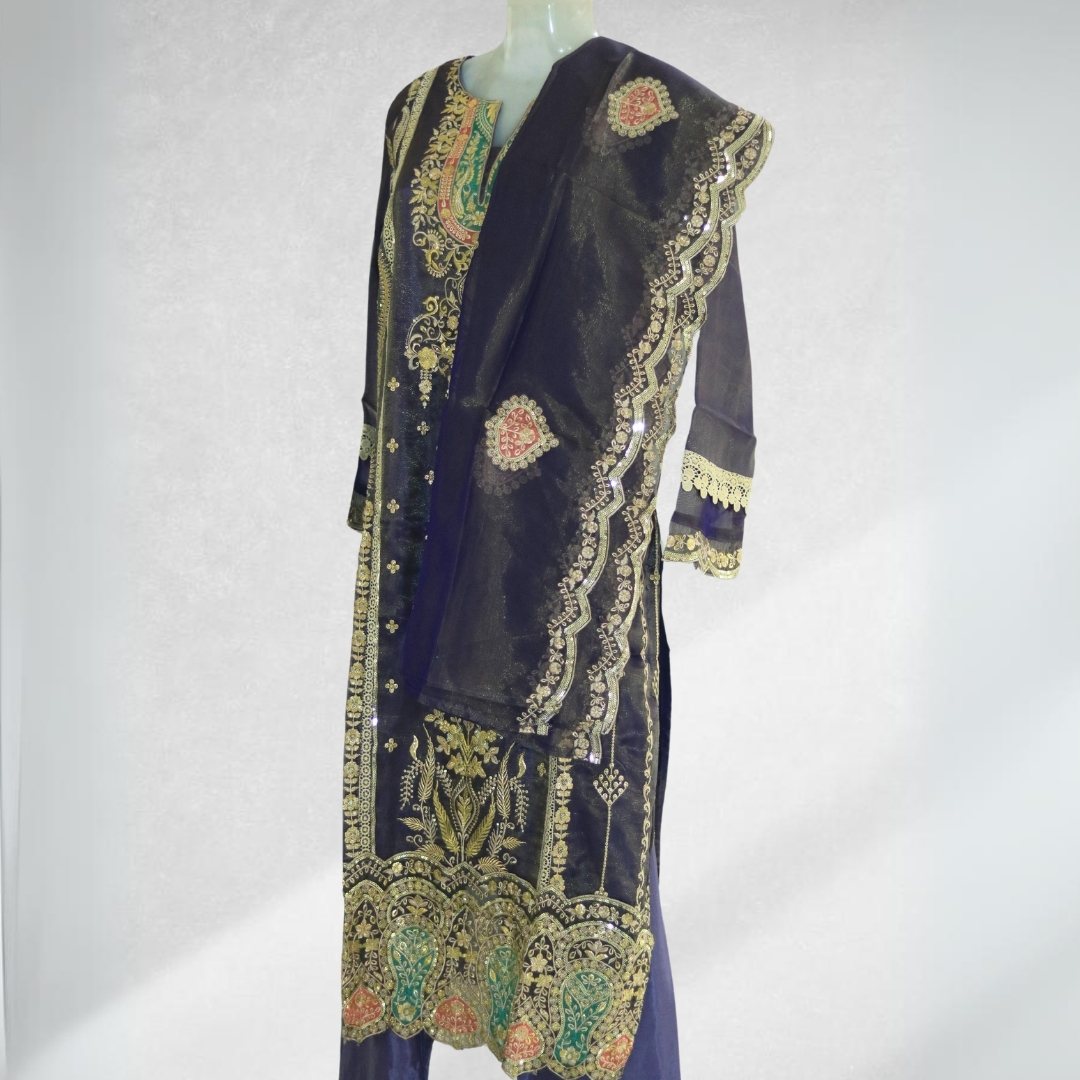 Dazzling Purple Party Wear Salwar Suit with Elegant Dupatta and Intricate Accents!