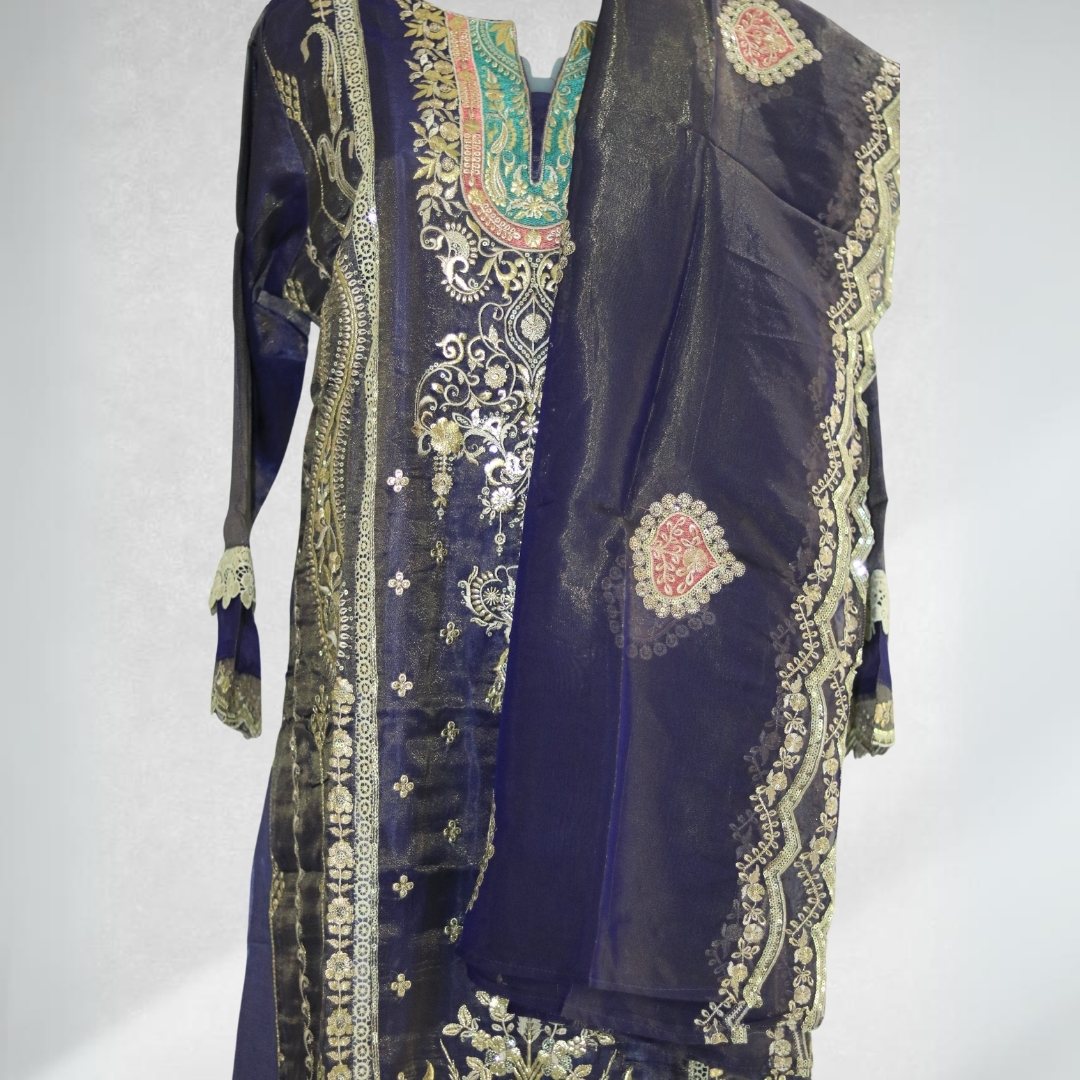 Dazzling Purple Party Wear Salwar Suit with Elegant Dupatta and Intricate Accents!