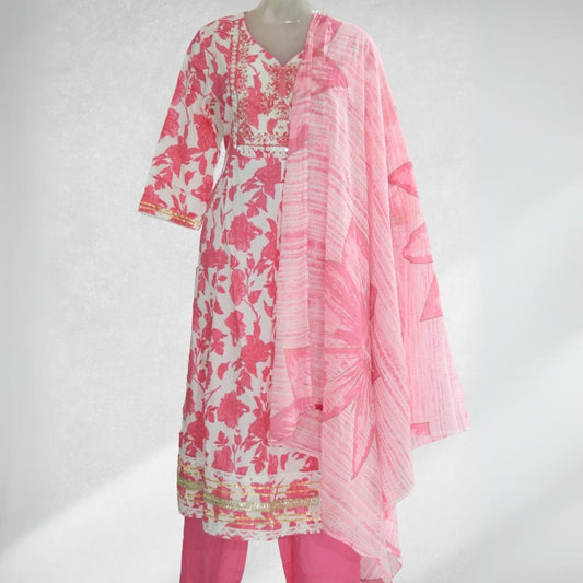 Blossom Elegant Pink Floral Print Salwar Suit