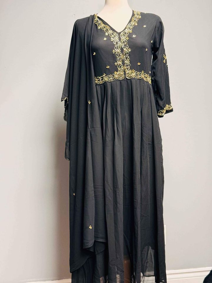 Black Beaded Salwar Suit with Elegant Dupatta