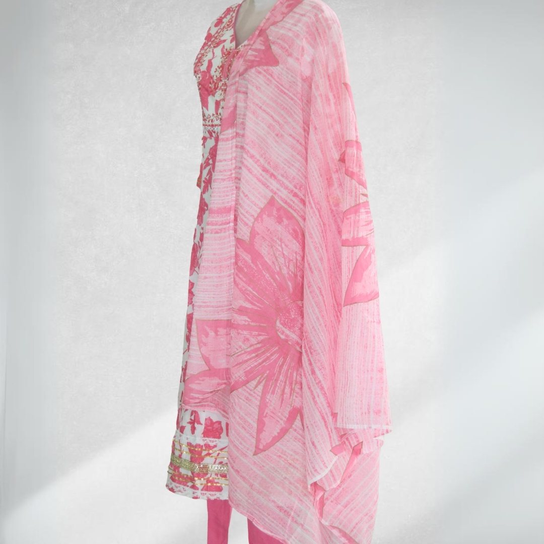 Blossom Elegant Pink Floral Print Salwar Suit