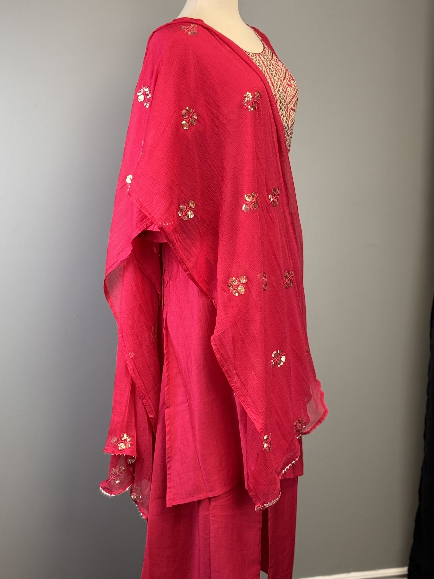 Blissful Pink Salwar Suit with Embroidery and Golden Thread Detailing!